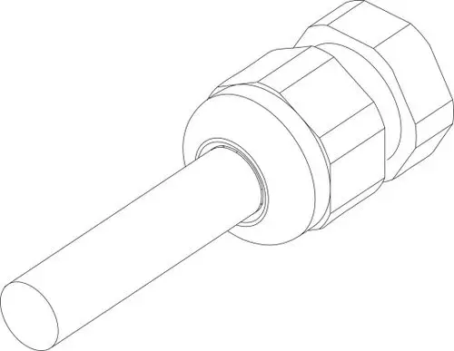 Temperatursensor mit runder, metallischer Bauform und gewindeähnlichem Anschluss. Produkt von Bosch, ausgelegt zur Messung von Temperaturen in verschiedenen Anwendungen.